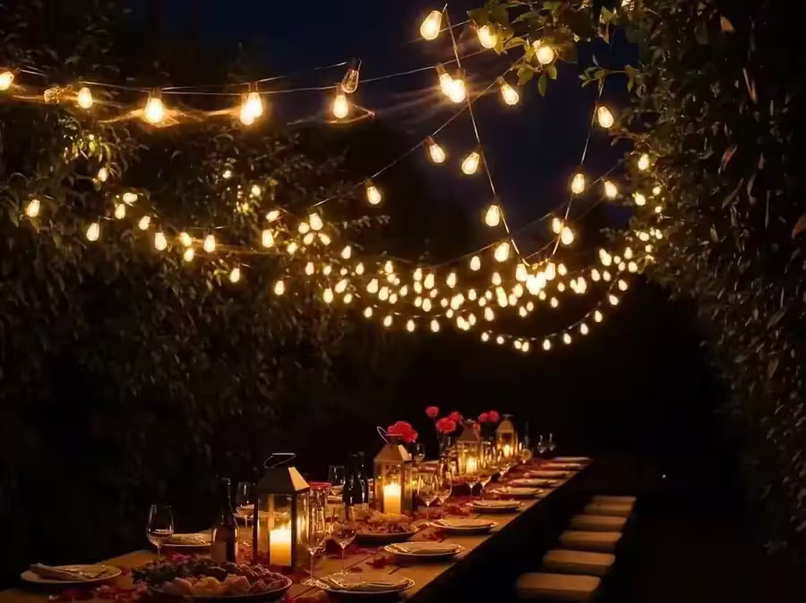 Decoracion profesional con guirnaldas de luces