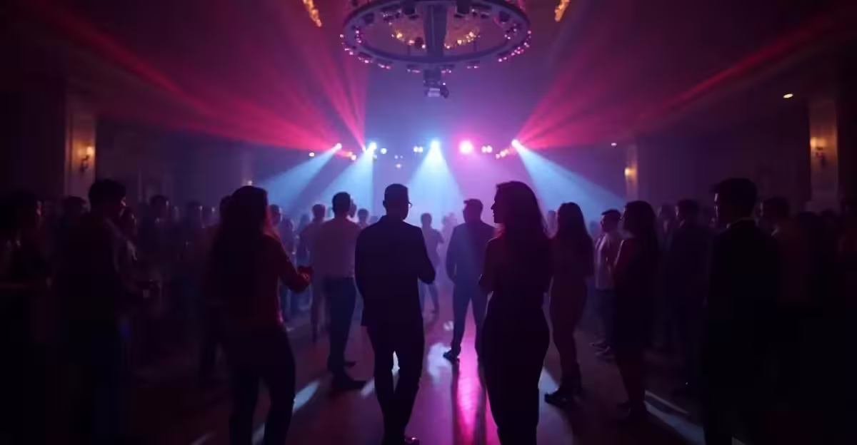Cabezas moviles iluminando pista de baile en boda elegante en CDMX